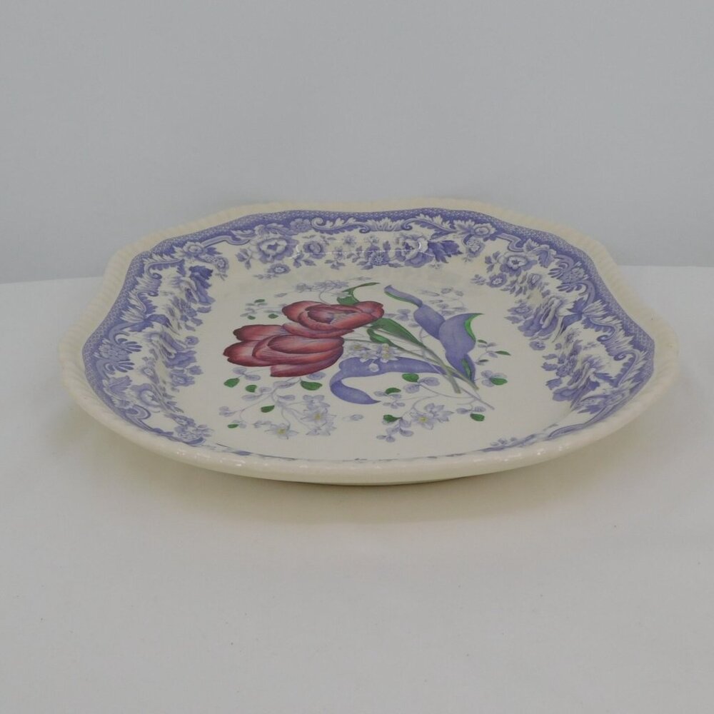 Spode Mayflower Fine China Old Backstamp 15" Oval Serving Platter England VTG - Picture 7 of 11